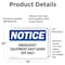 Signmission Emergency Equipment Shut Down Off Only, 14 in W x Rectangle, Vinyl Decal OS-2PACK-NS-D-1014-L-11785 - alternate 3